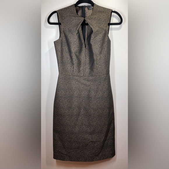 NWOT FENDI Dress Women’s Size 36 XXS-XS Wool Silk Blend Black Gold - Picture 1 of 11